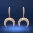   Hot selling ethnic style lucky crescent earrings, fashionable internet celebrity style, popular street style earrings wholesale