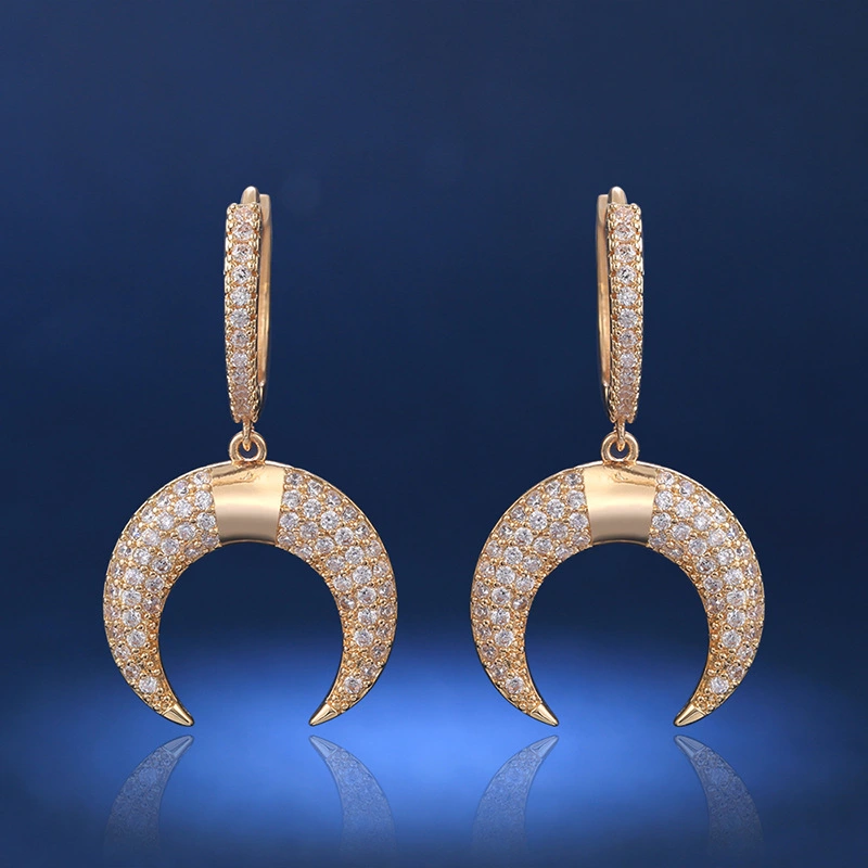   Hot selling ethnic style lucky crescent earrings, fashionable internet celebrity style, popular street style earrings wholesale