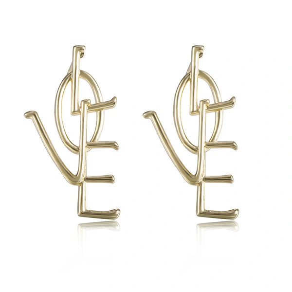 Hot selling personality exaggerated LOVE letter earrings earrings fashion street shot super long temperament earrings