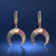   Hot selling ethnic style lucky crescent earrings, fashionable internet celebrity style, popular street style earrings wholesale