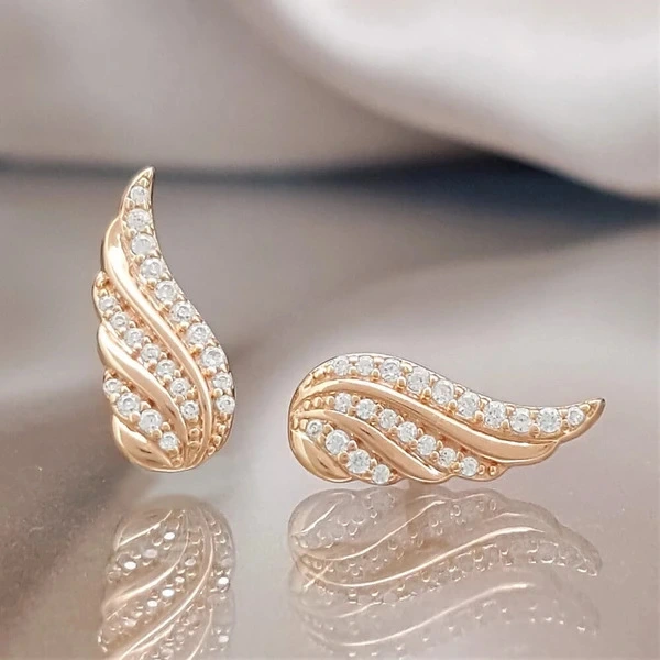 New hot selling exquisite wing shape micro inlaid zircon women's versatile earrings accessories earrings earrings