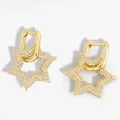 European and American cool style earrings fashion jewelry diamond pentagram earrings female hip hop earrings eru12