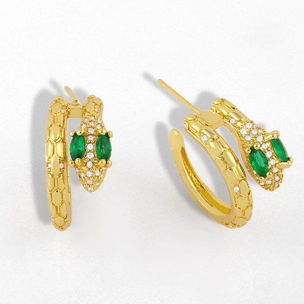 Clearance earrings jewelry European and American creative personality snake earrings micro-inlaid zircon temperament earrings eru16