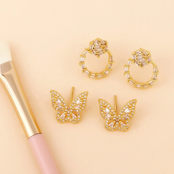 Clearance new accessories Korean temperament versatile earrings butterfly earrings fashionable internet celebrity earrings eru32