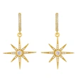 Clearance rice star earrings earrings Japanese and Korean popular diamond eight-pointed star earrings long earrings female eru34