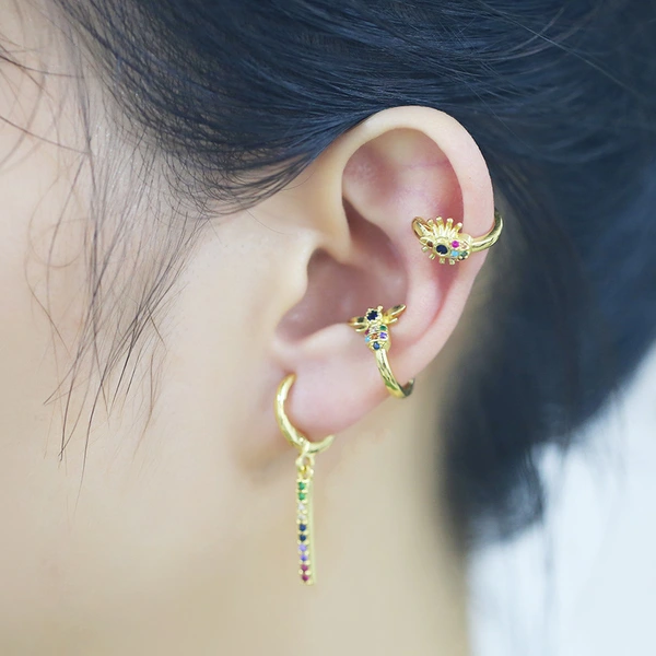 Clearance exquisite mini style micro-inlaid zircon ear bone clip super fairy no ear piercing earrings eru39