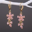 E-commerce European and American fashion OL women's floral earrings copper inlaid zircon electroplated earrings wholesale