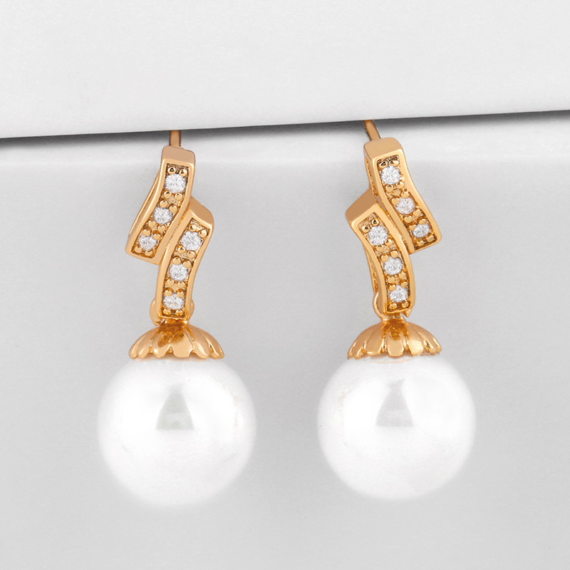 Japanese and Korean simple fresh pearl earrings personality sweet net red water drop earrings earrings earrings female eru26