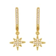 Clearance rice star earrings earrings Japanese and Korean popular diamond eight-pointed star earrings long earrings female eru34