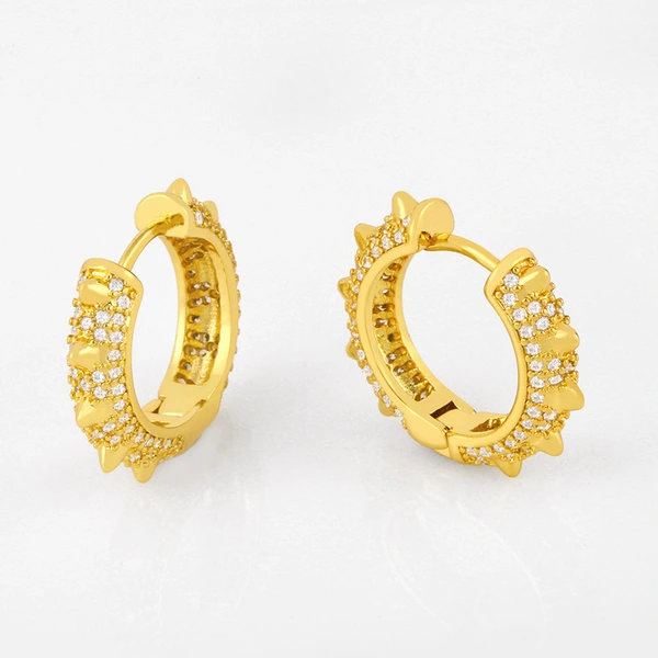 Micro-inlaid earring accessories original personality diamond thorn head earring boutique earring jewelry eru35