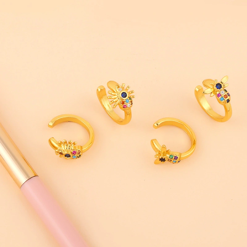 Clearance exquisite mini style micro-inlaid zircon ear bone clip super fairy no ear piercing earrings eru39