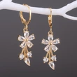 E-commerce European and American fashion OL women's floral earrings copper inlaid zircon electroplated earrings wholesale