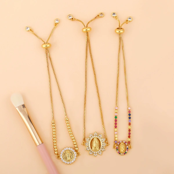 Bracelet e-commerce fashion jewelry adjustable pull-out bracelet micro-inlaid colored zircon bracelet brc44