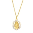 European and American fashion Virgin Mary oval brand real gold-plated necklace commemorative coin ladies clavicle chain nkr18