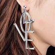 Hot selling personality exaggerated LOVE letter earrings earrings fashion street shot super long temperament earrings