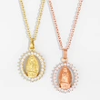 European and American fashion Virgin Mary oval brand real gold-plated necklace commemorative coin ladies clavicle chain nkr18