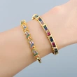 European and American colored zircon bracelet female original colorful geometric personality open bracelet boutique jewelry brc46