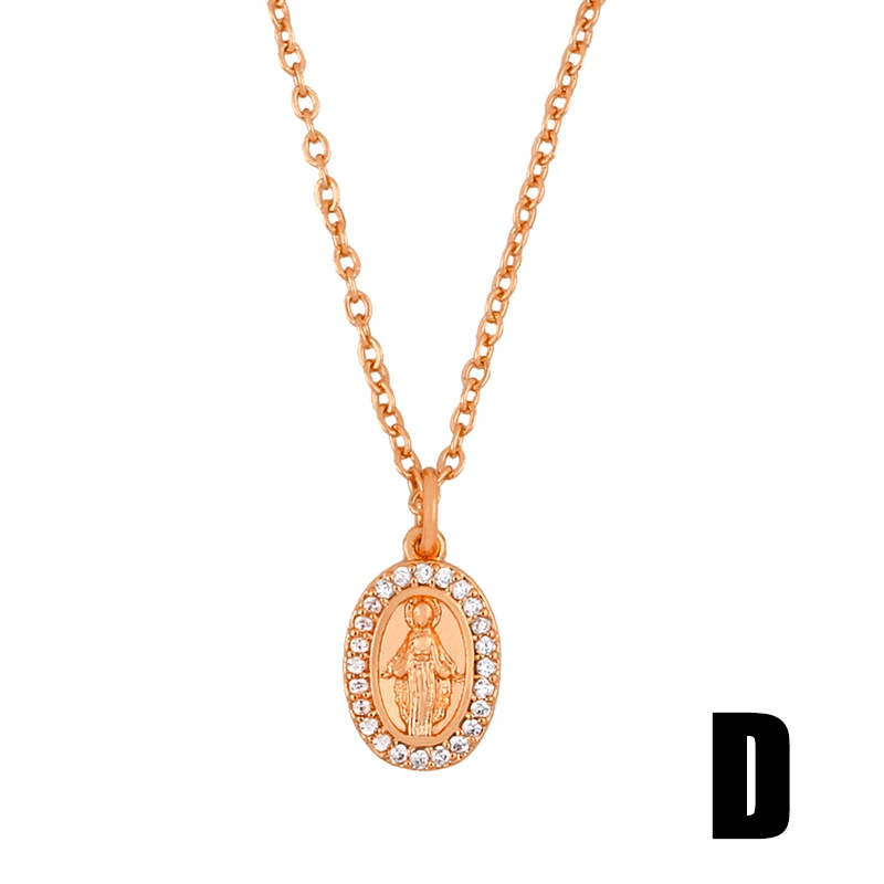 Clearance European and American micro-inlaid zircon necklace personality female Virgin Mary necklace nkr17 elegant
