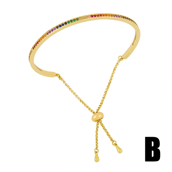 European and American Bohemian rainbow bracelet retro personality open bracelet jewelry gift for girlfriend brc47