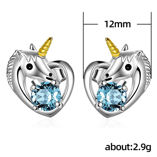 New creative unicorn earrings for women, all-match ear clips, wholesale