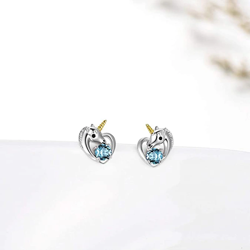 New creative unicorn earrings for women, all-match ear clips, wholesale