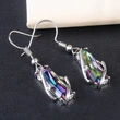 Creative hot-selling European and American colored zircon geometric copper earrings for women, factory direct supply and wholesale