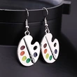   Hot sale women's creative color palette earrings fashionable personality student earrings girls jewelry wholesale