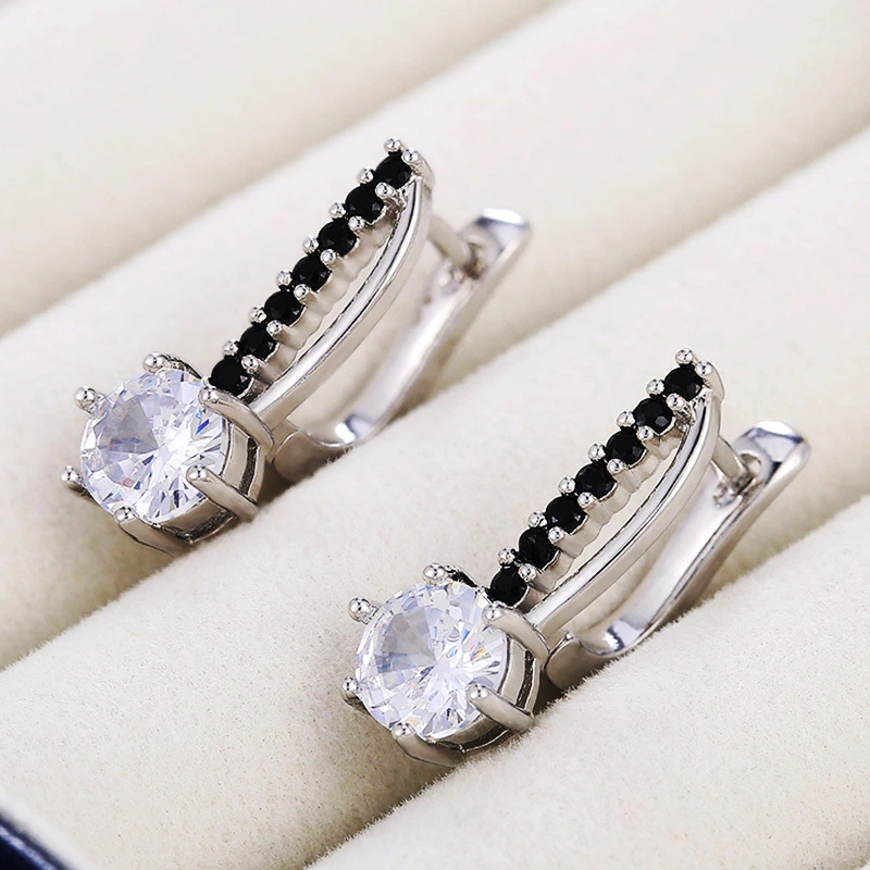  Hot selling new styles recommended exquisite European and American ladies' micro-inlaid zircon classic versatile earrings wholesale