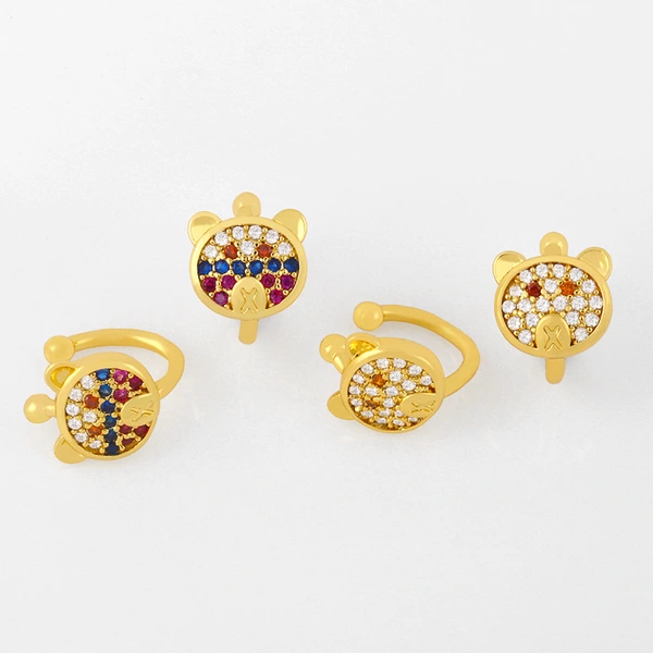 Clearance 2024 Korean ear clip no ear piercing women cute small bear ear clip jewelry simple earrings eru49