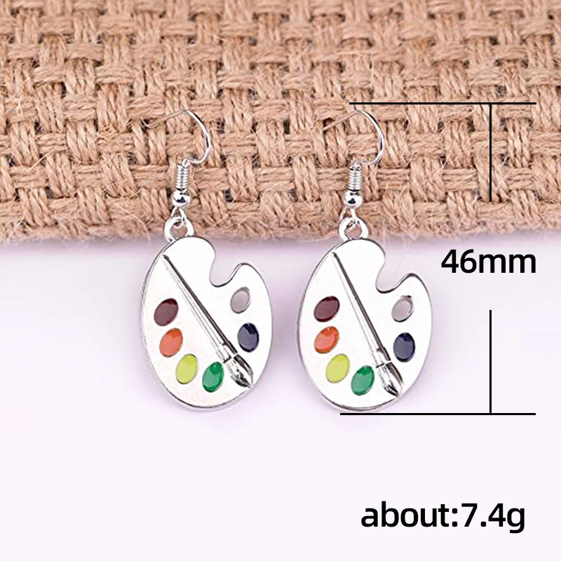   Hot sale women's creative color palette earrings fashionable personality student earrings girls jewelry wholesale