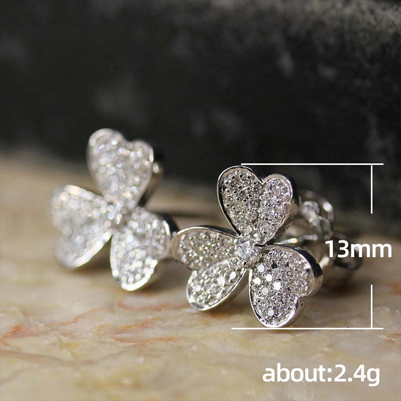 New exquisite women's pavé zircon earrings, personalized and fashionable micro-inlaid earrings wholesale