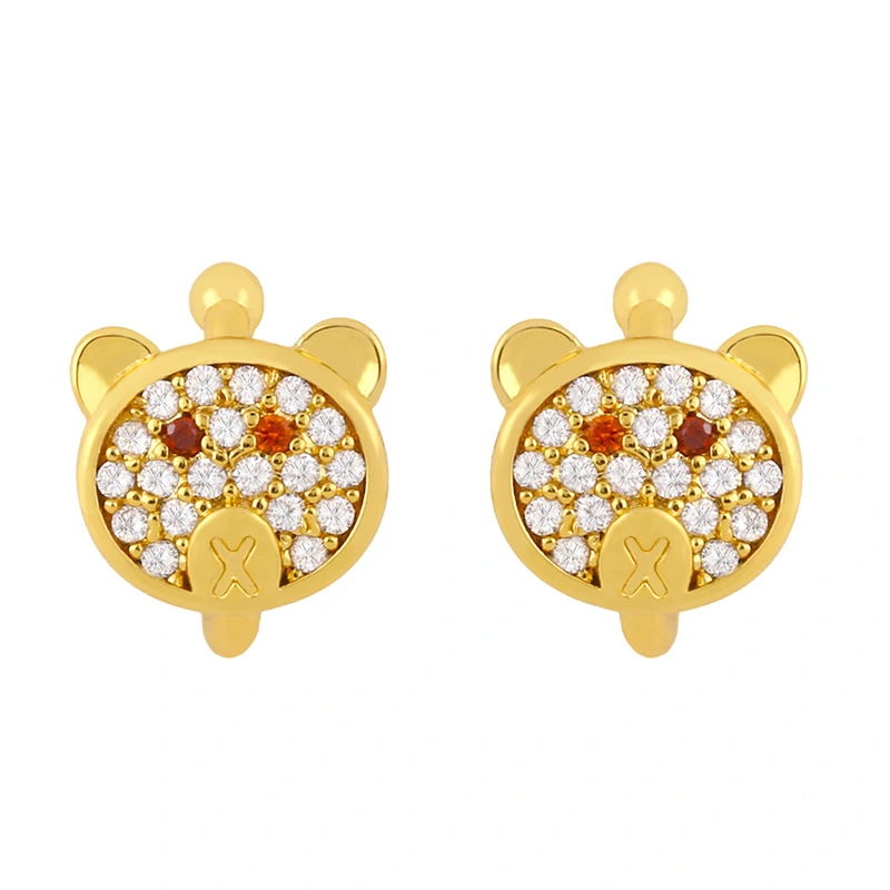 Clearance 2024 Korean ear clip no ear piercing women cute small bear ear clip jewelry simple earrings eru49