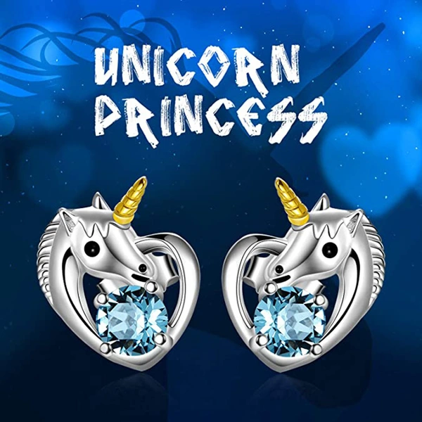 New creative unicorn earrings for women, all-match ear clips, wholesale