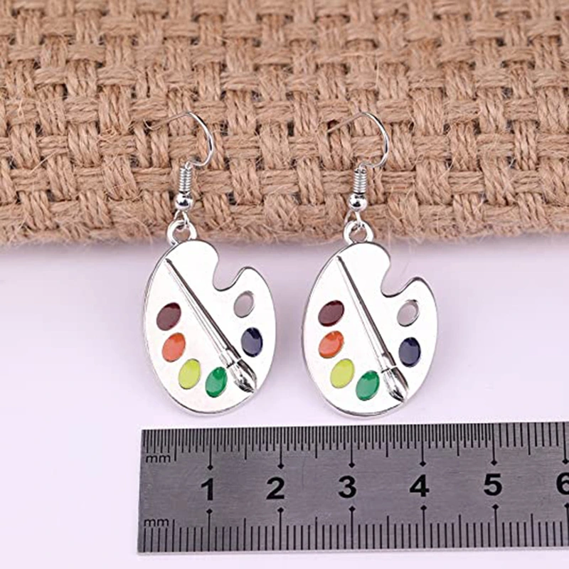   Hot sale women's creative color palette earrings fashionable personality student earrings girls jewelry wholesale