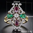 Hot selling simple two-color gemstone four-leaf clover women's ring European and American ring jewelry wholesale