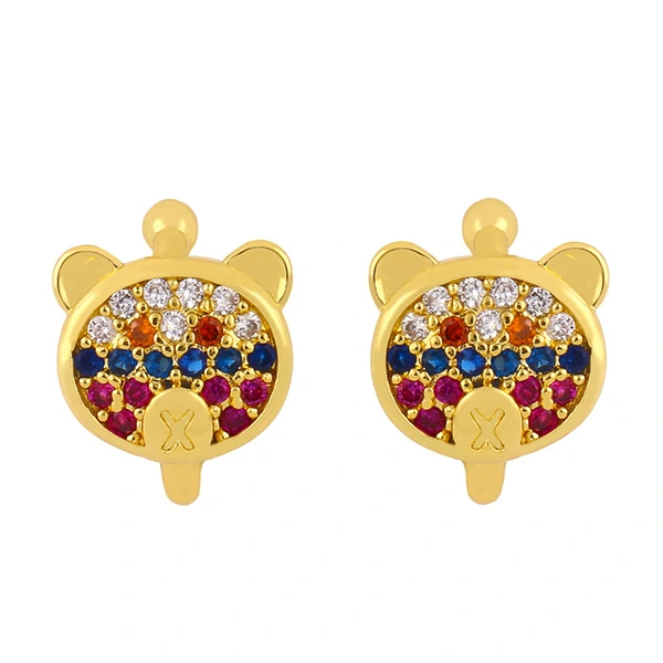 Clearance 2024 Korean ear clip no ear piercing women cute small bear ear clip jewelry simple earrings eru49