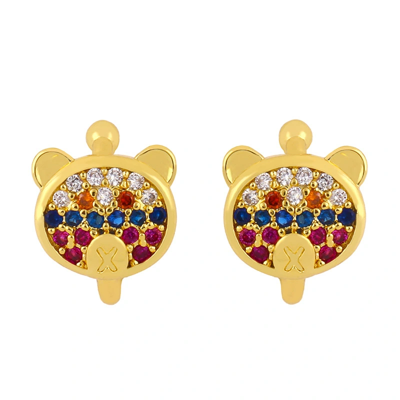 Clearance 2024 Korean ear clip no ear piercing women cute small bear ear clip jewelry simple earrings eru49