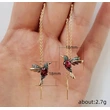 Hot selling new cute bird women's earrings with copper and zircon