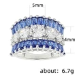 Hot selling exquisite creative blue zircon wedding ring European and American ladies jewelry wholesale