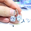   New high-end and versatile square zircon earrings for European and American women's jewelry wholesale