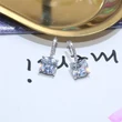   New high-end and versatile square zircon earrings for European and American women's jewelry wholesale