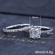 Hot selling creative sparkling square zircon ladies alloy rhinestone wedding ring jewelry