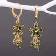 E-commerce European and American fashion OL women's floral earrings copper inlaid zircon electroplated earrings wholesale