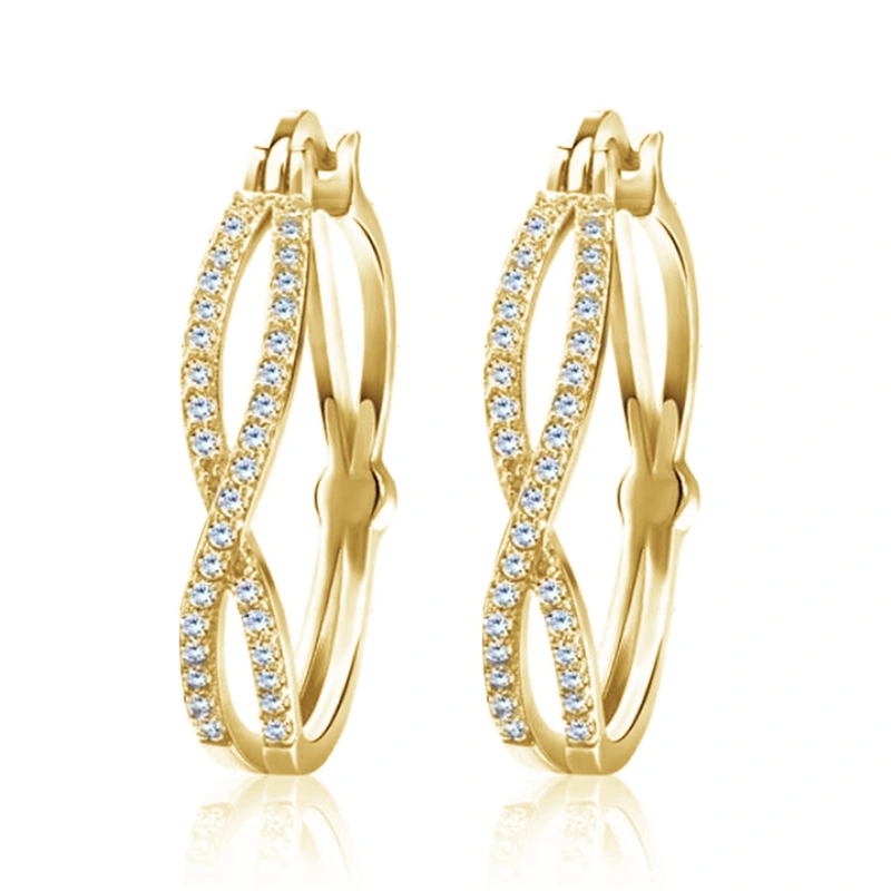   New style earrings European and American fashion micro-inlaid zircon ladies earrings all-match earrings wholesale