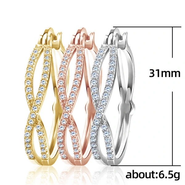   New style earrings European and American fashion micro-inlaid zircon ladies earrings all-match earrings wholesale
