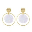 earrings creative geometric round pearl shell earrings large round hoop earrings earrings erp70