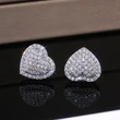 New Fashion OL Micro-inlaid Zircon Heart Women's Earrings European and American Wedding Anniversary Gift