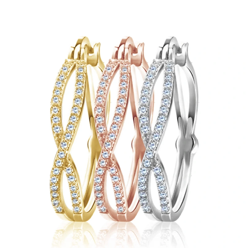   New style earrings European and American fashion micro-inlaid zircon ladies earrings all-match earrings wholesale