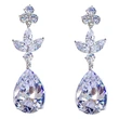 Best-selling exquisite women's teardrop large zircon earrings earrings European and American all-match silver-plated earrings wholesale