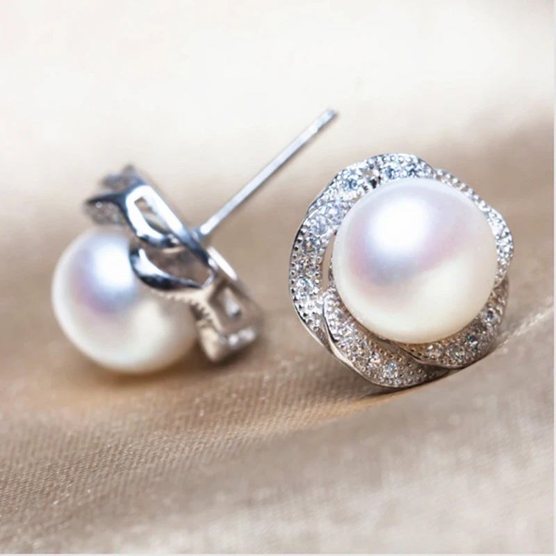 European and American hot selling new exquisite luxury women's pearl earrings fashionable simple double earrings jewelry wholesale